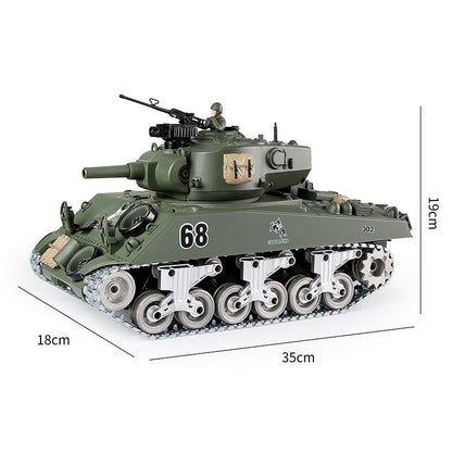 RC Tank American M4A3 ZY 828 PRO 1:18 RC Car Metal Track Metal Road Wheels Electric Charging Battle RC Car Toy