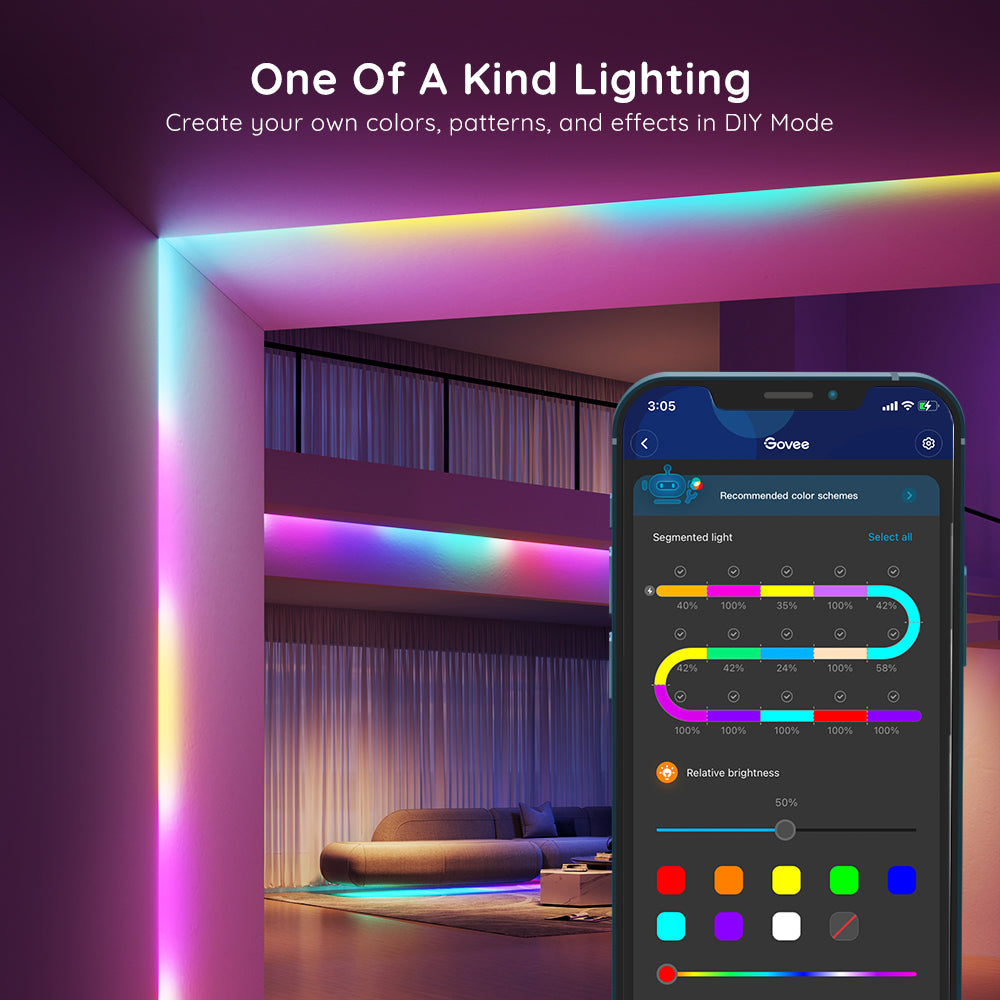 Refurbished RGBIC Basic Wi-Fi + Bluetooth LED Strip Lights