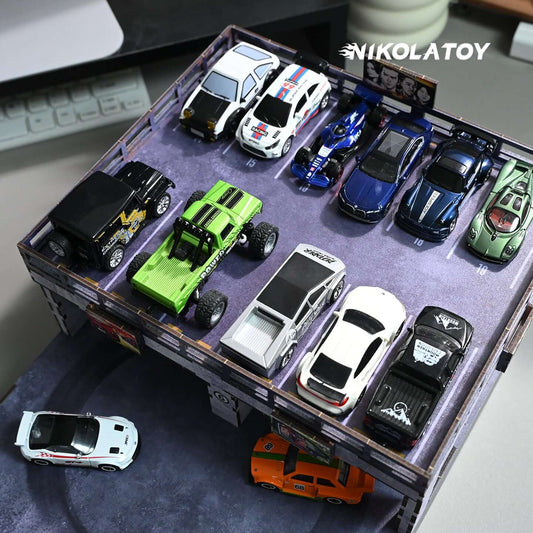 1:64 Electric Drift Turntable Car Model Parking Lot