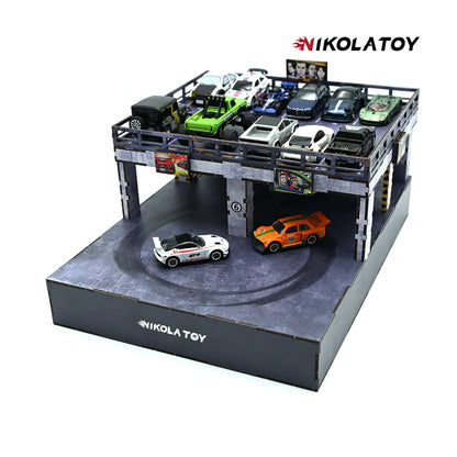 1:64 Electric Drift Turntable Car Model Parking Lot