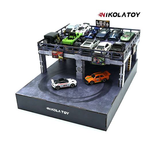 1:64 Electric Drift Turntable Car Model Parking Lot
