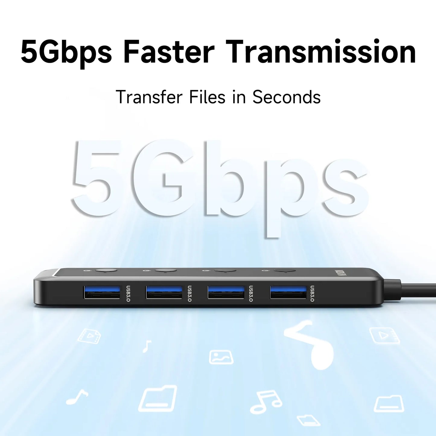 MOKiN 5-Port Ultra Slim USB 3.0 Data Extender