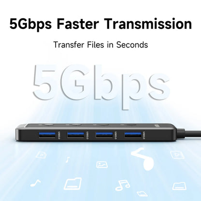 MOKiN 5-Port Ultra Slim USB 3.0 Data Extender