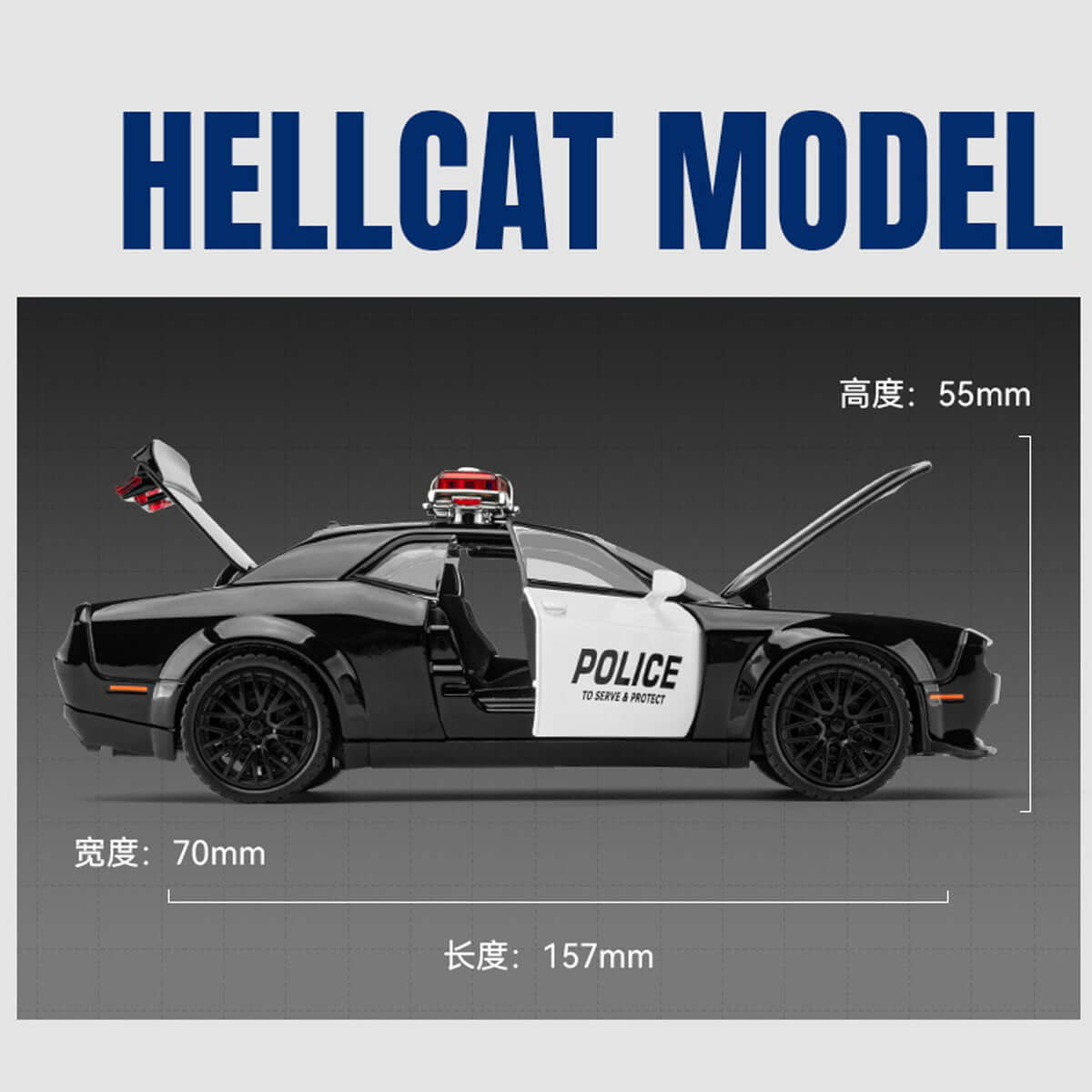 Alloy 1/32 Dodge Hellcat SRT Model Car