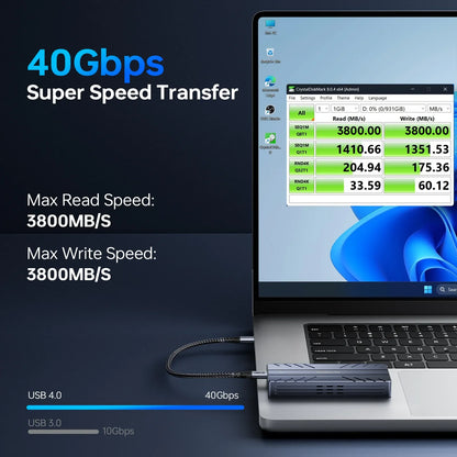 MOKiN 40Gbps M.2 NVMe Thunderbolt SSD Enclosure