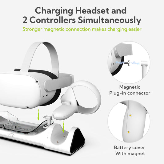 ZyberVR 3-in-1 Charging Dock for Quest 2