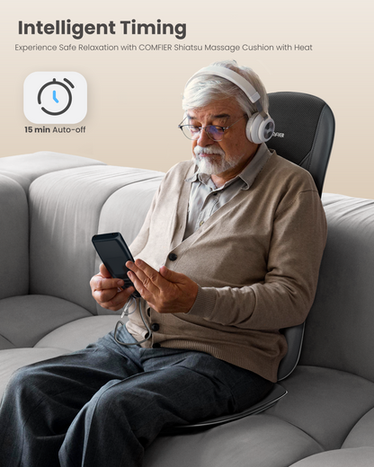 Comfier Back Massager with Heat, Full Back Massager for Chair with 2 Shiatsu Speeds, Heated Chair Massage Pad with Spot ,Massage Seat Pad for Home Office use CF-2405