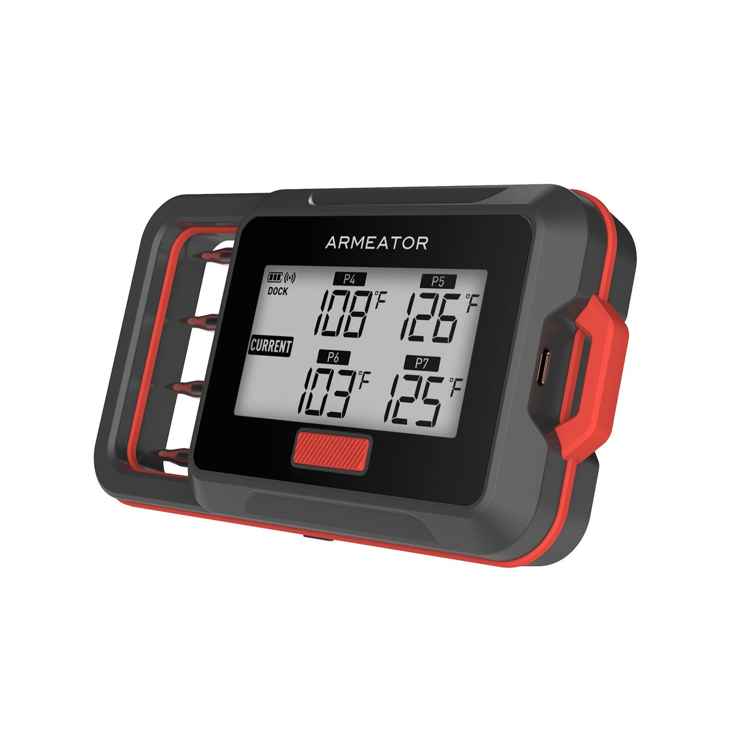 ARMEATOR D4 Smart Wireless Meat Thermometer with 4 Meat Probes | Perfect for BBQ & Grilling | BBQ Party