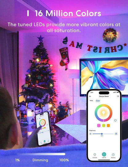 مصباح LED ذكي من Meross Pro، MSL120HK، عبوة من قطعتين (قاعدة E26/E27)