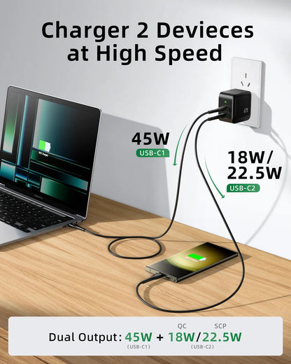 MOKiN 67W GaN USB-C Charger Foldable Wall Charger