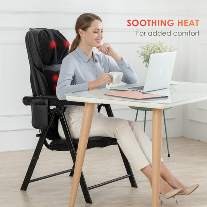Comfier Portable Folding Massage Chair-Shiatsu Neck and Back Massager with Heat CF-9202