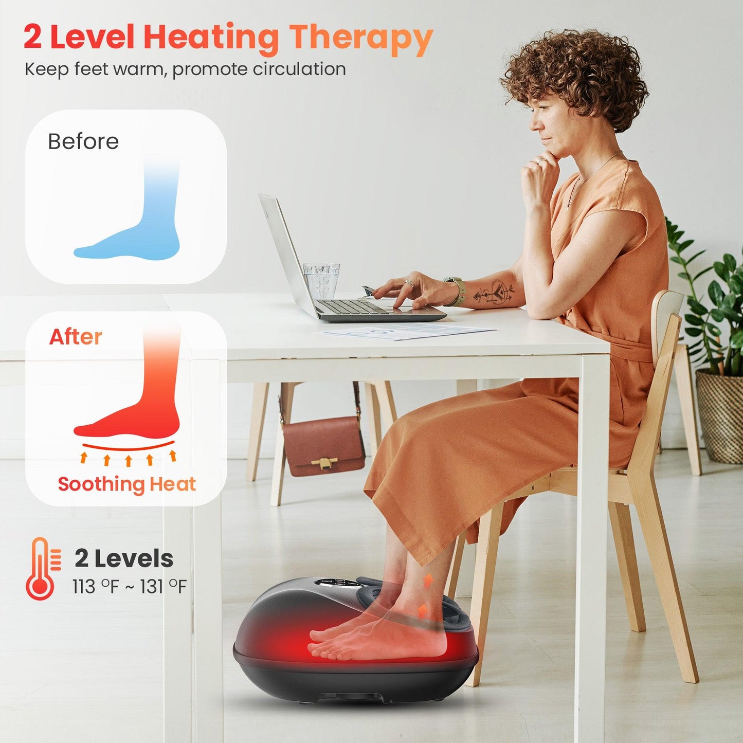 Comfier 2025 Upgraded Shiatsu Foot Massager Machine with Remote, Deep Kneading Feet Massager with Heat CF-5003RC