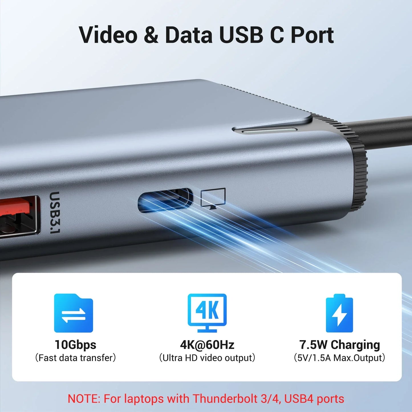 MOKiN 8-IN-1 USB C to USB C Hub Multiport Adapter