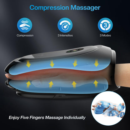 COMFIER Hand Massager Machine for Arthristis,Carpal Tunnel,Hand Massage with Heat and Compression,APP Control,Hand Wrist Finger Massager with Vibration - 4101B