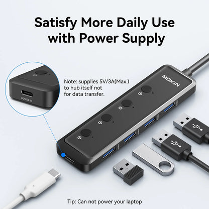 MOKiN 5-Port Ultra Slim USB 3.0 Data Extender