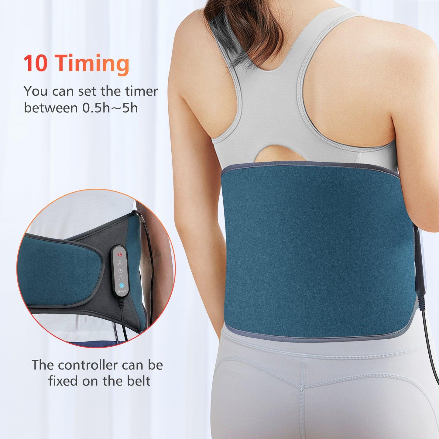 Comfier Heating Pad for Back Pain Relief, Waist Heated Wrap Belt, Fast Heating CF-6211