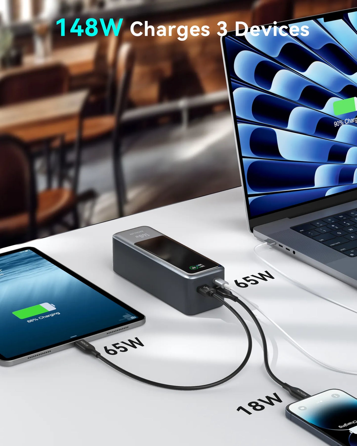 MOKiN Fast Charging Power Bank for Laptop | 24000mAh 140W