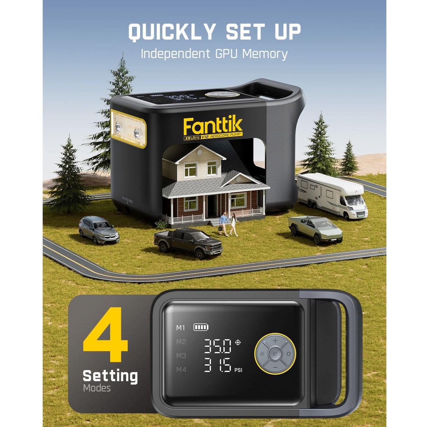 Fanttik X9 Ultra® Tire Inflator for Pickup Trucks