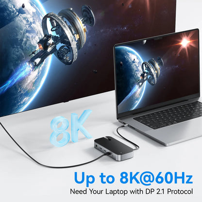 MOKiN 16 IN 1 USB-C Docking Station With 8K@60Hz