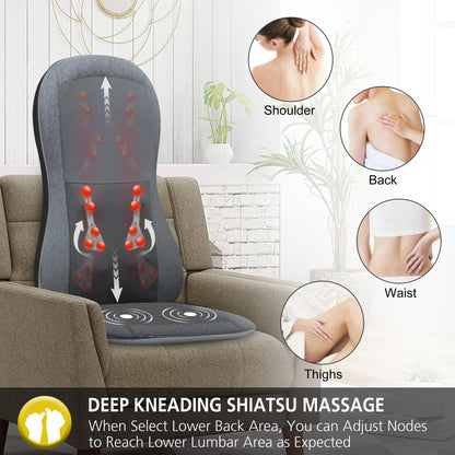 Comfier 2D/3D Shiatsu Full Back Massage Seat Cushion with Heat CF-2913