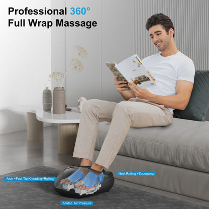 Comfier Foot Massager Machine with Heat, Shiatsu, Keading Rolling Compression Feet Massager CF-5003-EU