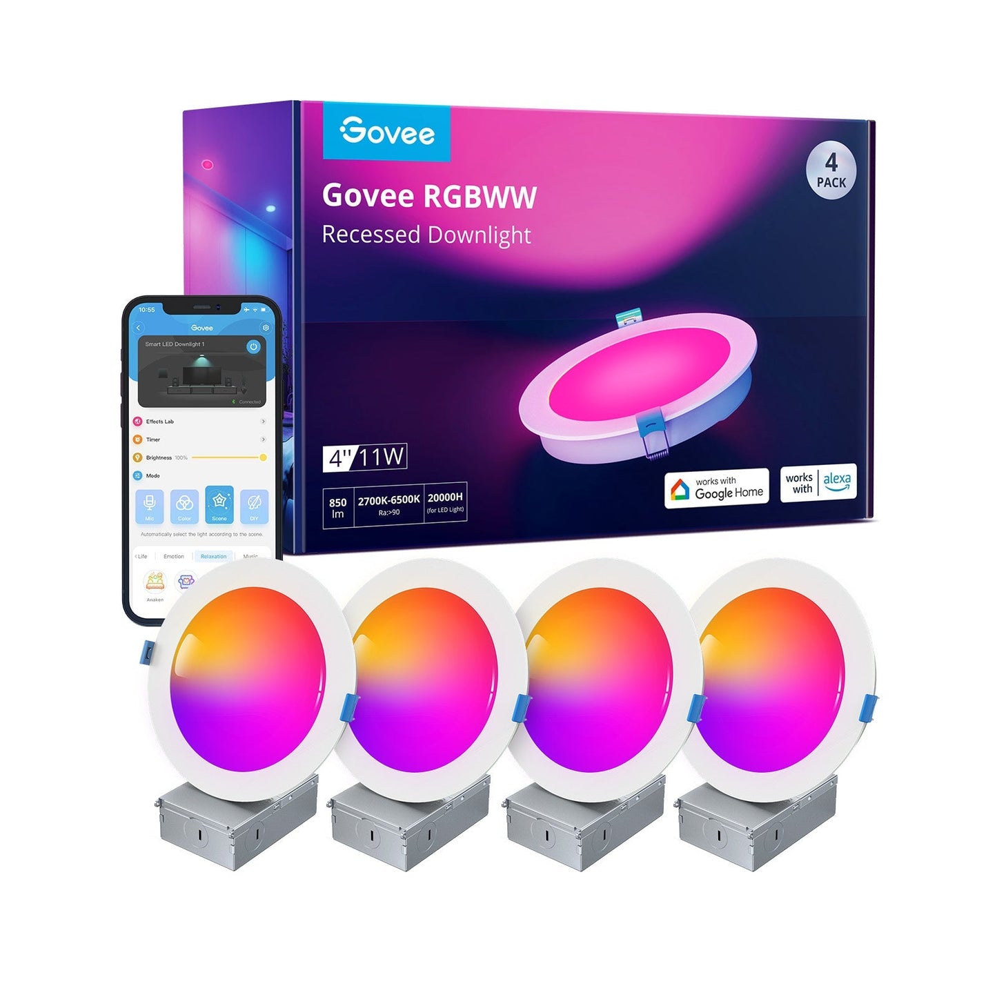 Refurbished Govee 4 Inch Smart Recessed Lighting