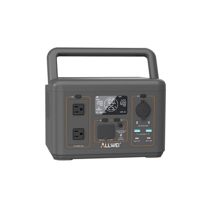 ALLWEI PPS600-1 Portable Power Station 500W 512Wh, compatible with 100W solar panels