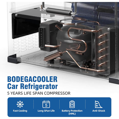 BODEGAcooler Portable Refridgerator 48Qt/45L with a Basket
