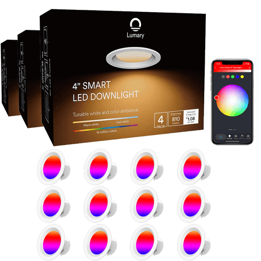 Lumary Wi-Fi Smart Recessed Lighting Fixtures 4 inch 12PCS