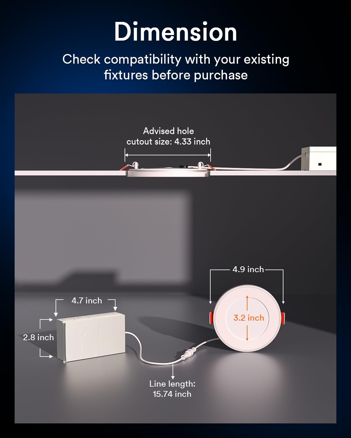 Lumary Smart RGBAI Recessed Light with Gradient Auxiliary Night Light