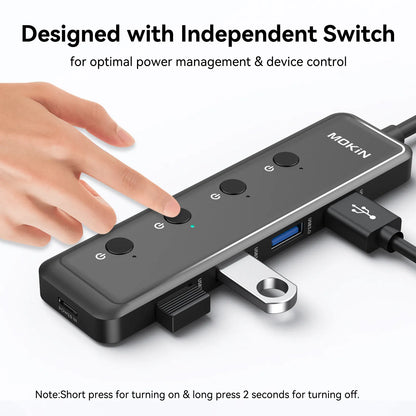 MOKiN 5-Port Ultra Slim USB 3.0 Data Extender