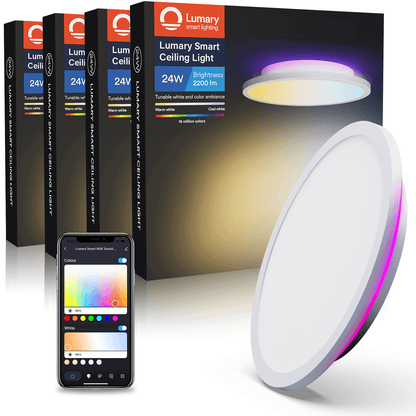 Lumary Wi-Fi Smart Ceiling Light With Ambient Light 24W 4PCS
