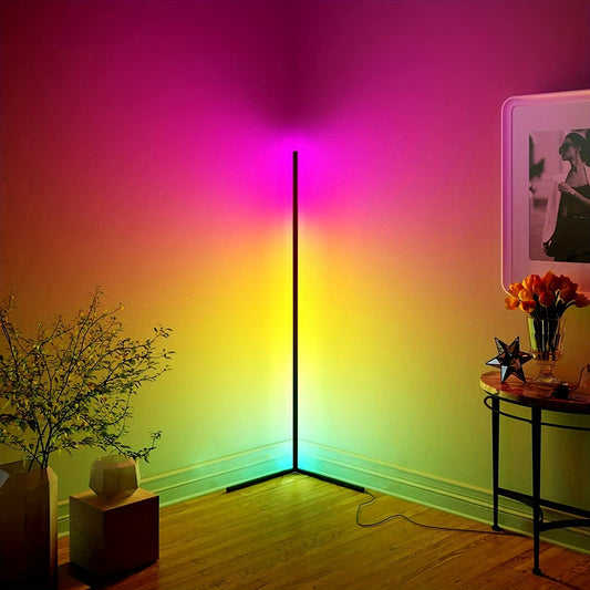 1pc RGBCW LED Corner Floor Lamp With Remote