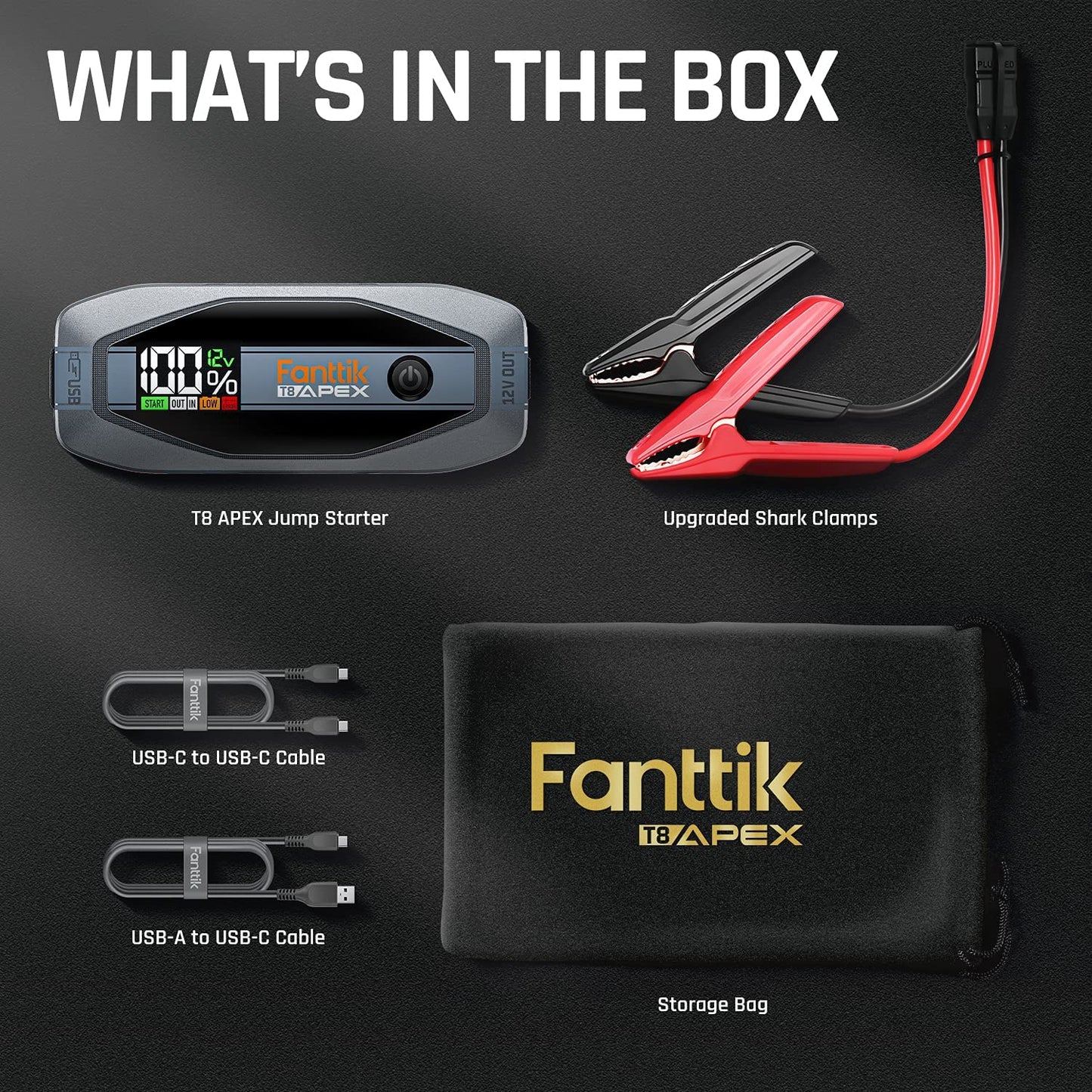 Fanttik T8 APEX 2000 Amp Jump Starter and E1 PRO Precision Electric Screwdriver
