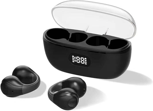 Wireless Open Ear Ear Clip On Bone Conduction Headphones Headset Bluetooth Earclip Open Ear Air Bone Conduction Earbuds Earphones Head Phones Outer Bone Conducting Headphones Earphones