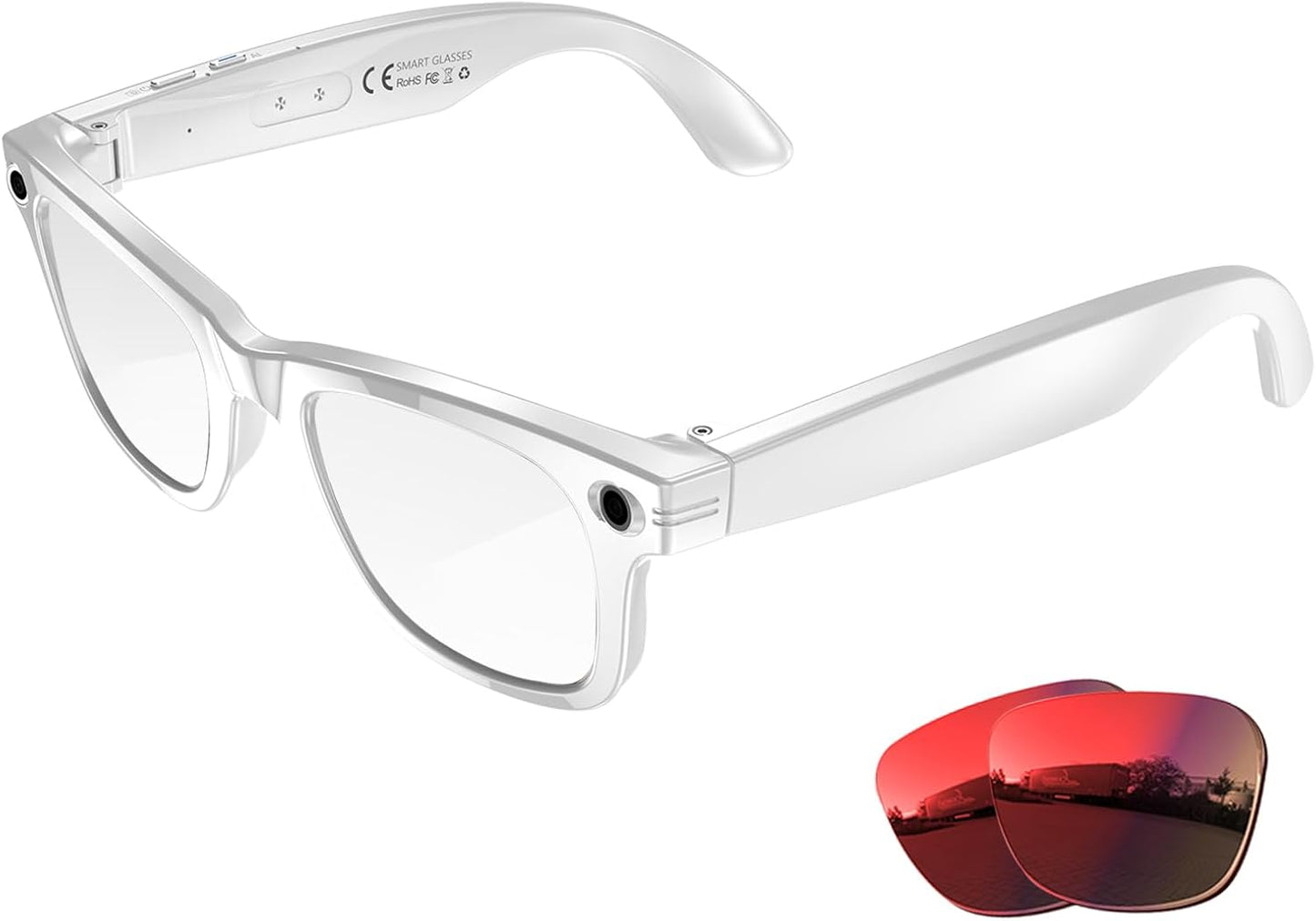 BKC × ZekNeo AI Smart Glasses with 8MP Camera, 1080P Video & HD Photo, Bluetooth Audio, AI Voice Assistant, Real-Time Translation, Object Recognition(No Subscription)