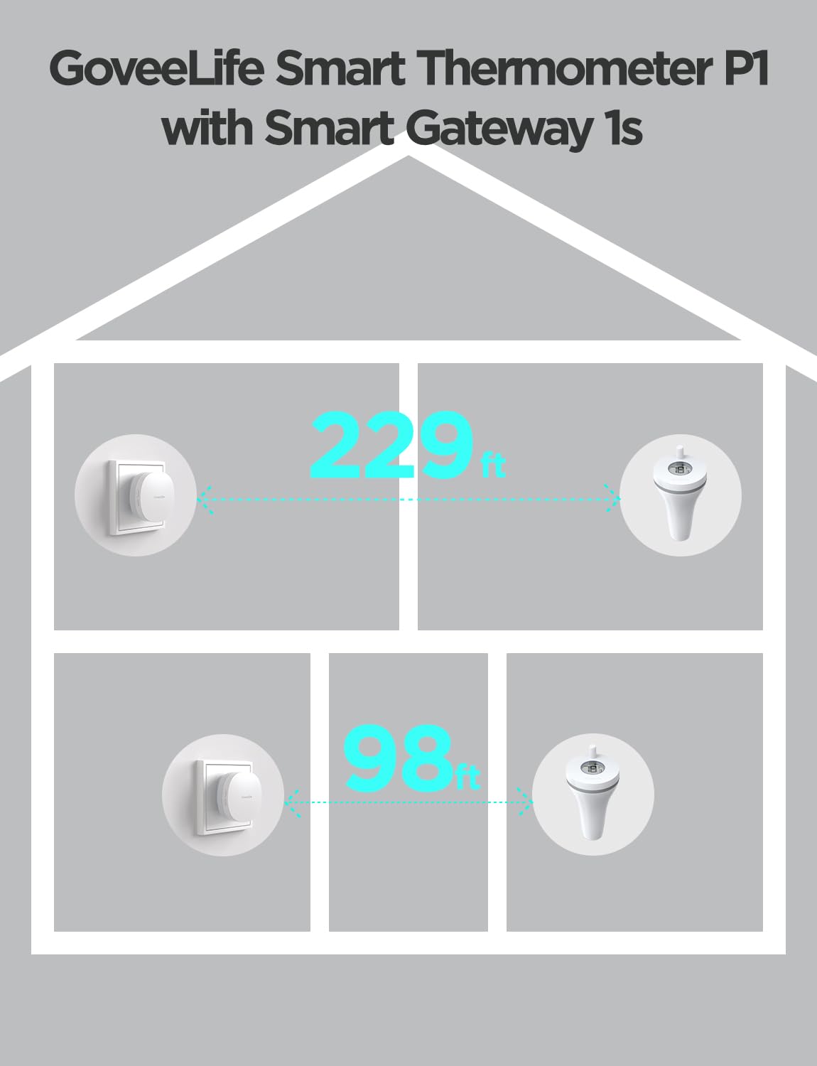 GoveeLife Smart Thermometer P1 with Smart Gateway 1s