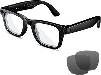 BKC × ZekNeo AI Smart Glasses with 8MP Camera, 1080P Video & HD Photo, Bluetooth Audio, AI Voice Assistant, Real-Time Translation, Object Recognition(No Subscription)