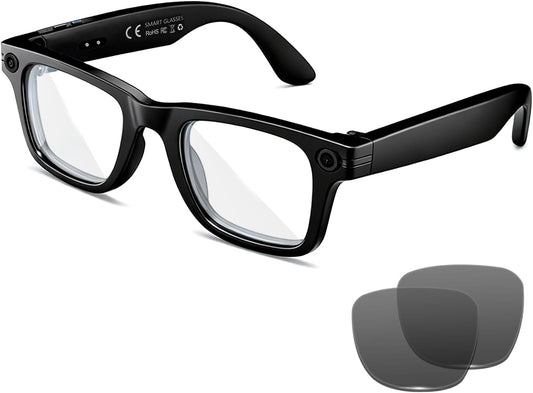 BKC × ZekNeo AI Smart Glasses with 8MP Camera, 1080P Video & HD Photo, Bluetooth Audio, AI Voice Assistant, Real-Time Translation, Object Recognition(No Subscription)