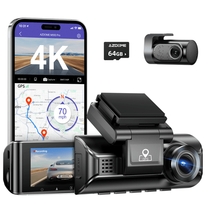 AZDOME M550 Pro 2CH Dash Cam 4K with  3.19'' Screen IR Night Vision 24H Parking Mode