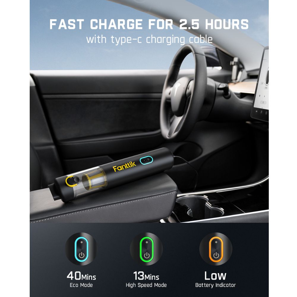 منفاخ إطارات Fanttik X8 APEX EV ومكنسة السيارة Slim V8 Apex