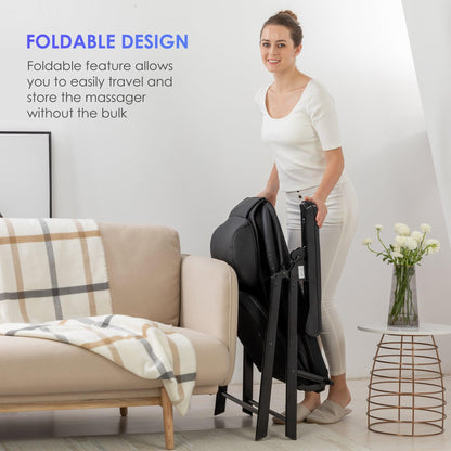 Comfier Portable Folding Massage Chair-Shiatsu Neck and Back Massager with Heat CF-9202