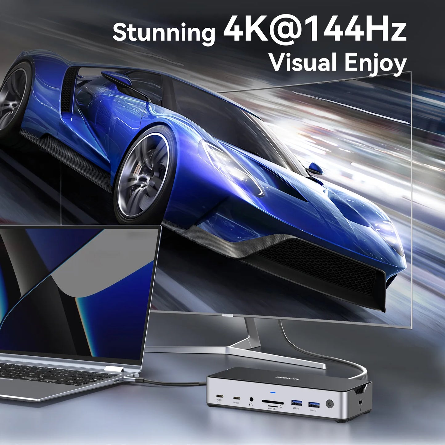 MOKiN 13 IN 1 Laptop USB-C Dock Triple Monitor