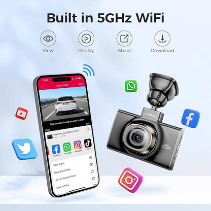 LINGDU LD02 3CH Dash Cam 4K with 3" Screen Super Night Vision 24H Parking Mode