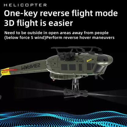 RCERA C032 UH-1 Huey RC Helicopter 6CH 1/48 6-axis Gyro Barometer Altitude Determination Optical Flow Positioning TOF Laser Radar Aerobatic Helicopter