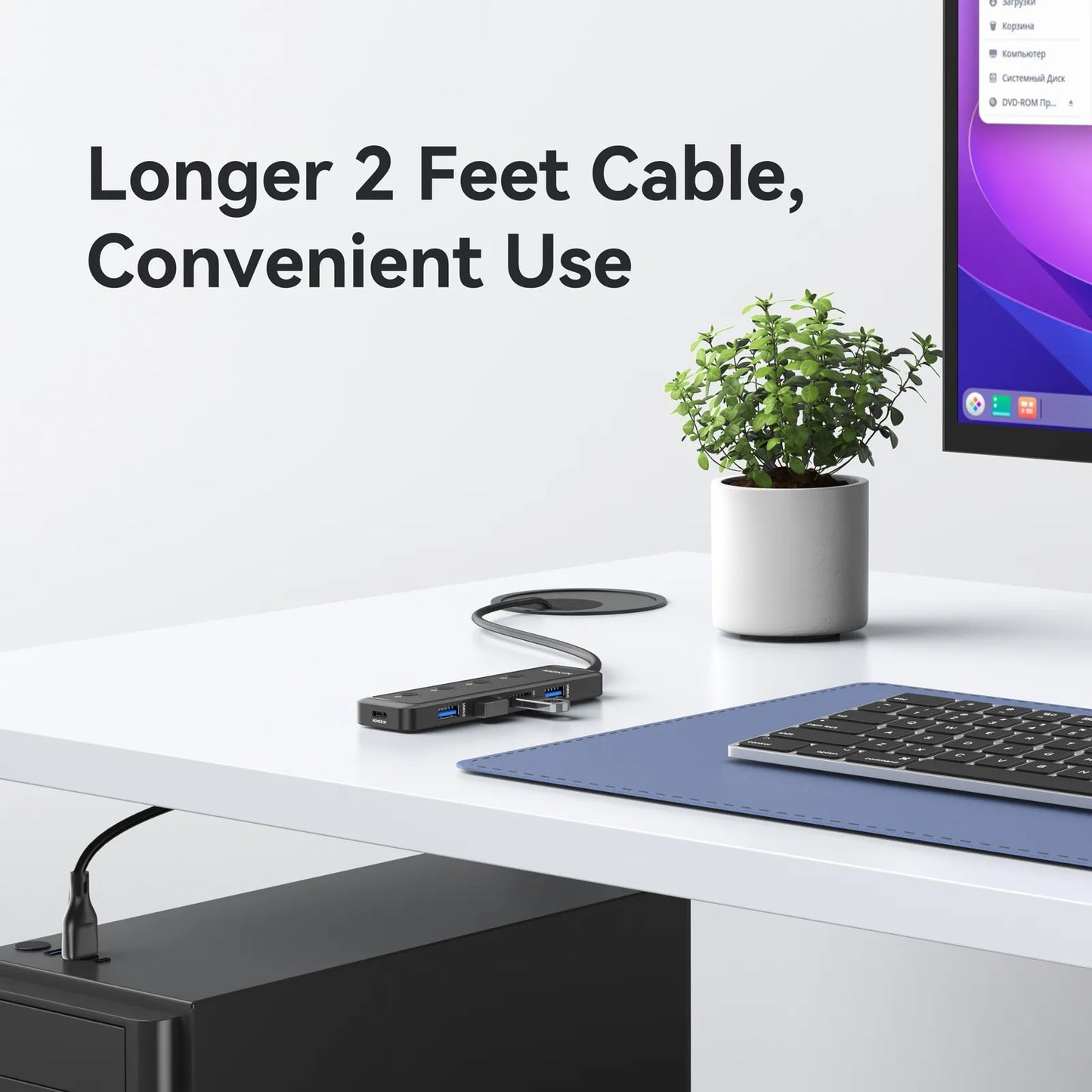 MOKiN 5-Port Ultra Slim USB 3.0 Data Extender