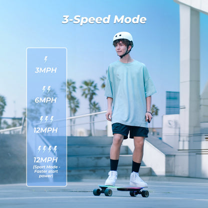 isinwheel V6 Pro Electric Skateboard with Pedal Lights & Remote Control
