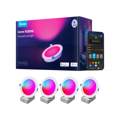 Govee 6 Inch Smart RGBWW Recessed Lights