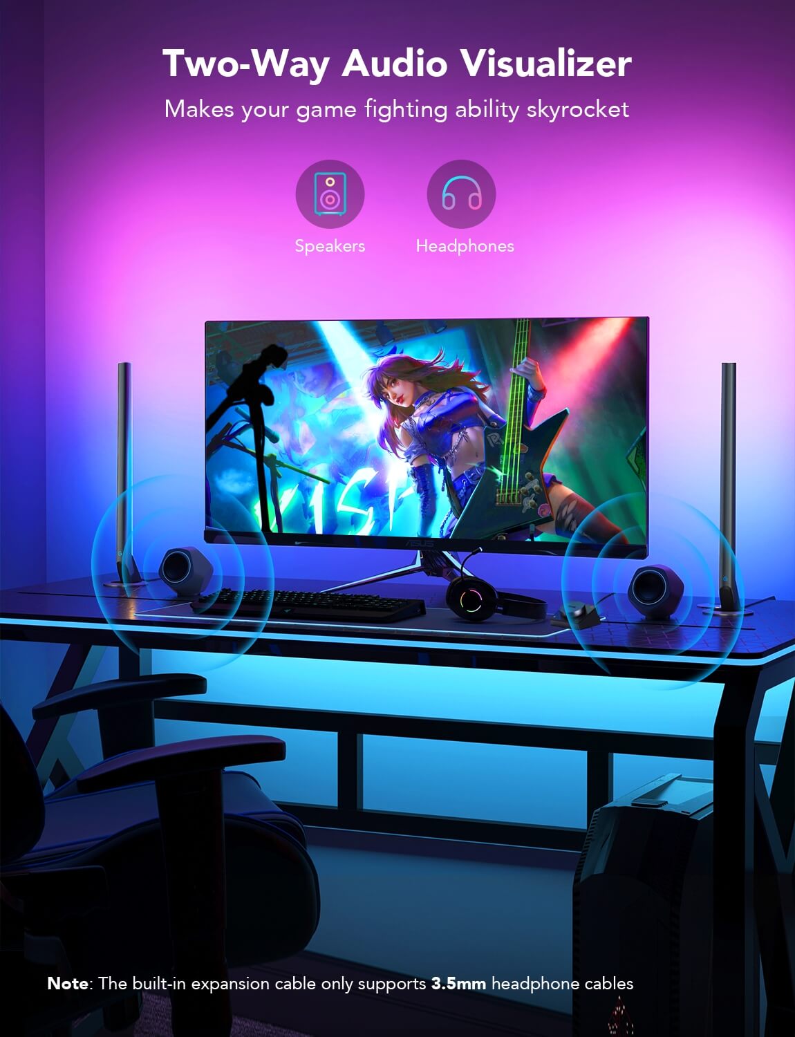 Refurbished Govee RGBIC Wi-Fi Gaming Light Bars with Smart Controller