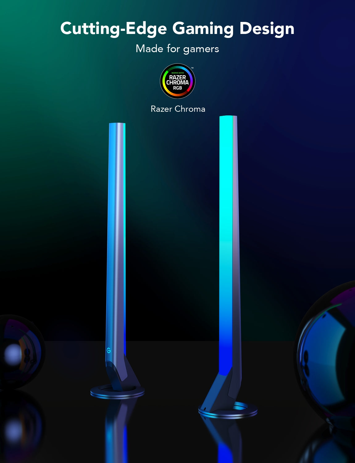 Refurbished Govee RGBIC Wi-Fi Gaming Light Bars with Smart Controller